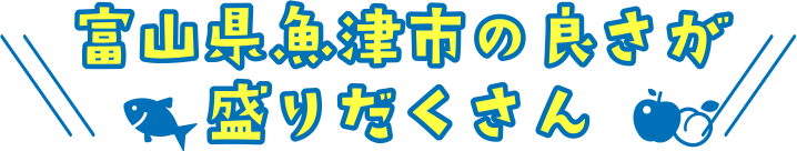 富山県魚津市の良さが盛りだくさん